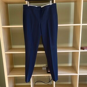 J. Crew Women's Wool Navy Blue Ankle Dress Work Pants 10 Tall unlined